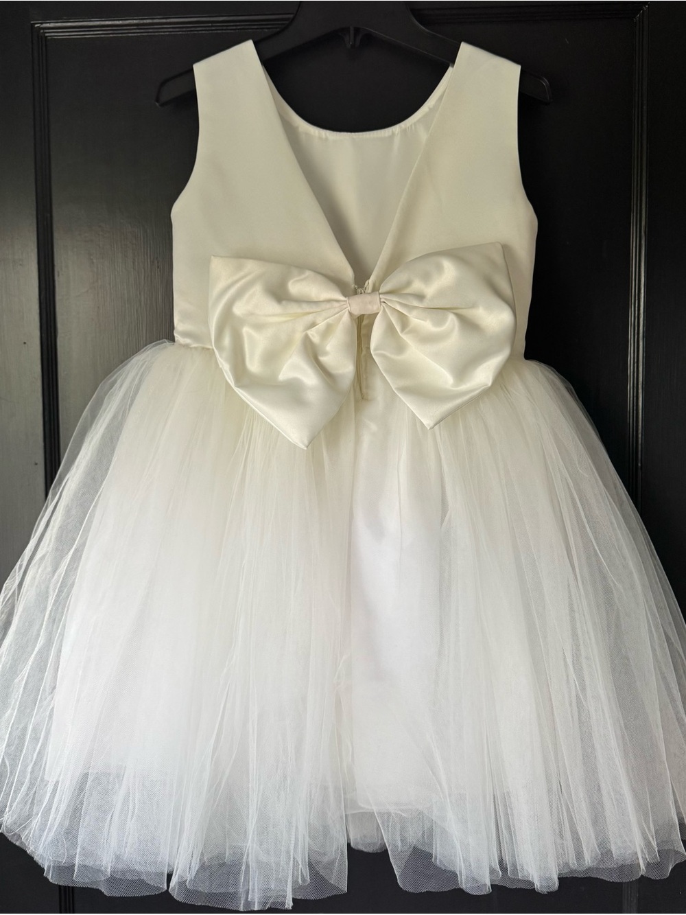 Ivory Tulle Flower Girl Dress with Bow